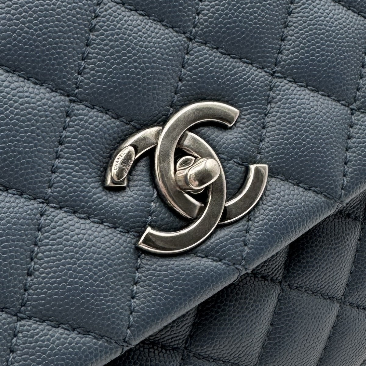 シャネル CHANEL マトラッセ バッグ トートバッグ ショルダーバッグ キャビアスキン ブルー 青 シルバー金具 トップハンドル ココマーク ハンドバッグ チェーンバッグ