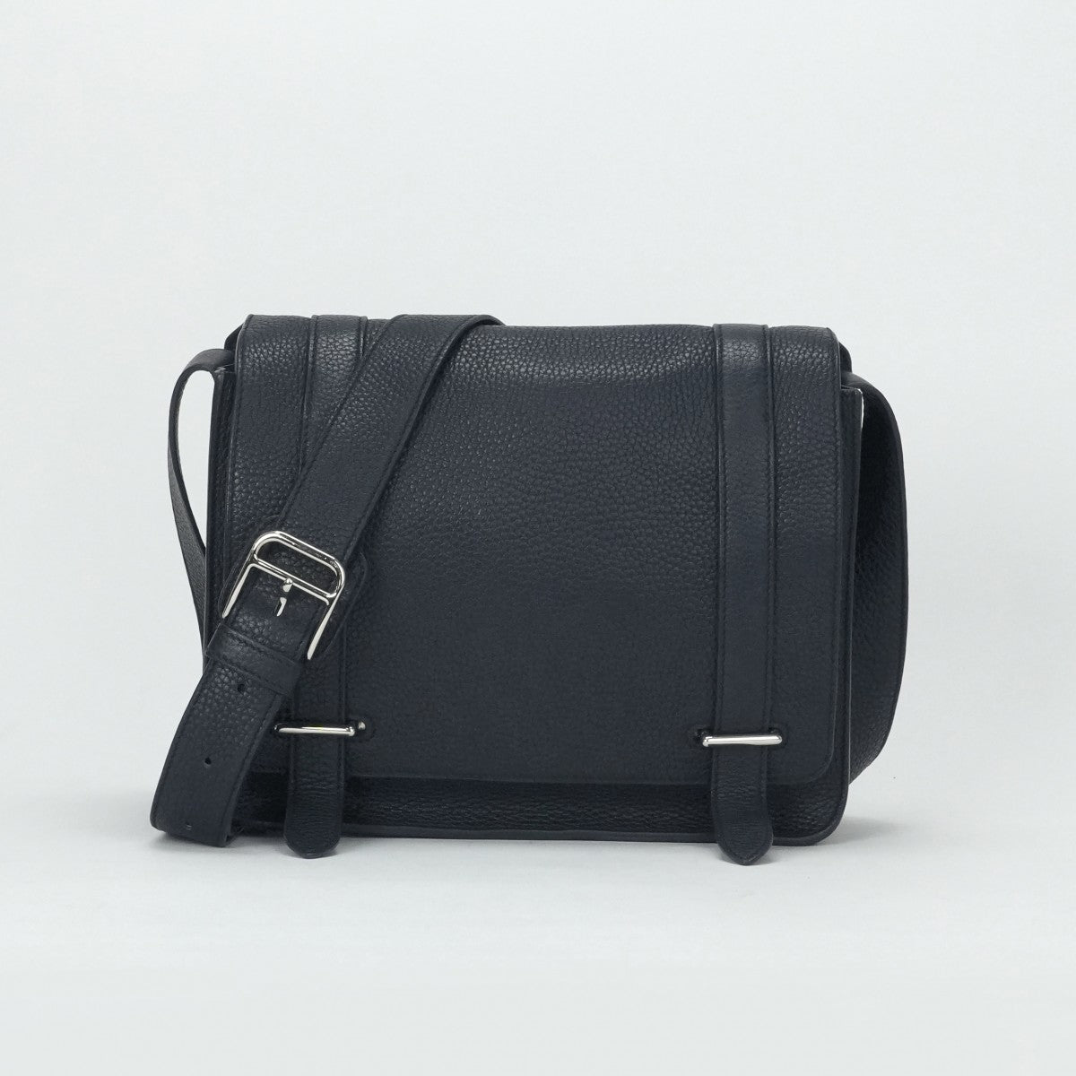 HERMES HERMES Steve caporal 27 Steve caporal 27 Bag Shoulder Bag Torillon Clemence Blue Indigo Navy Blue Silver Hardware