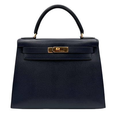 HERMES HERMES Kelly 28 Kelly 28 Bag Tote Bag Kushbell Blue Navy Blue Navy Gold Metal Epson