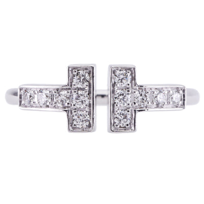 Tiffany & Co. TIFFANY&Co. Wire Ring T-Wire 18K White Gold Tiffany & Co. T-ring 750WG silver T-wire diamond white gold