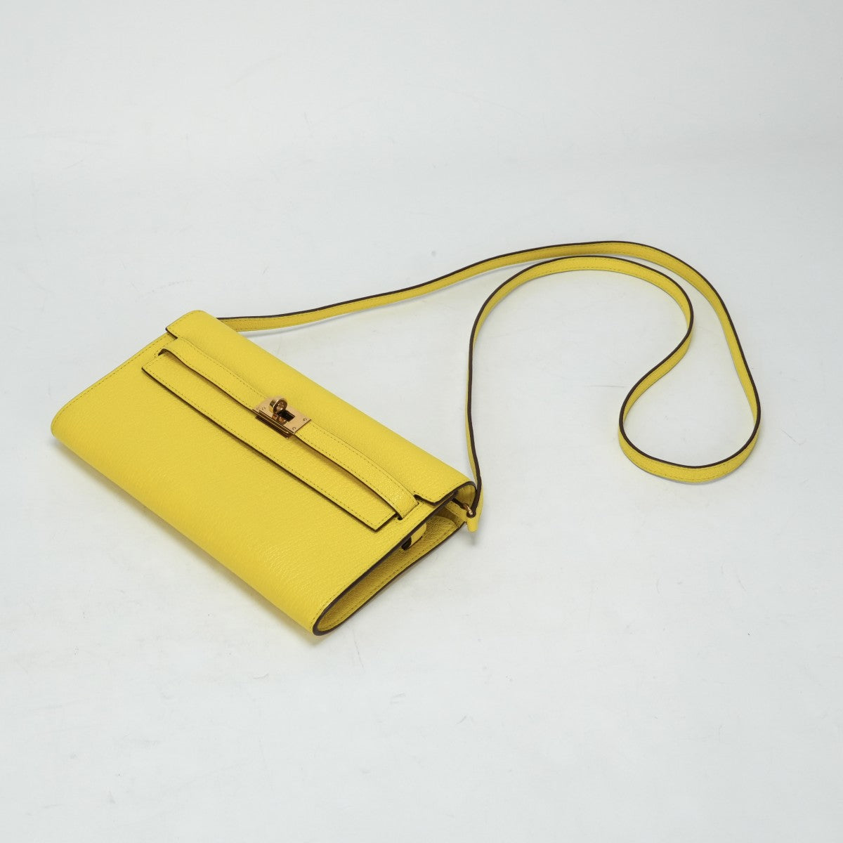 HERMES HERMES Kelly wallet to go Kelly wallet long Wallet Long Wallet Long Wallet Chevre Jornapur Yellow Yellow Rose Gold Hardware