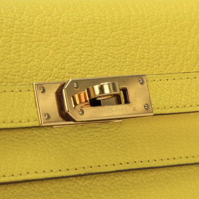 HERMES HERMES Kelly wallet to go Kelly wallet long Wallet Long Wallet Long Wallet Chevre Jornapur Yellow Yellow Rose Gold Hardware