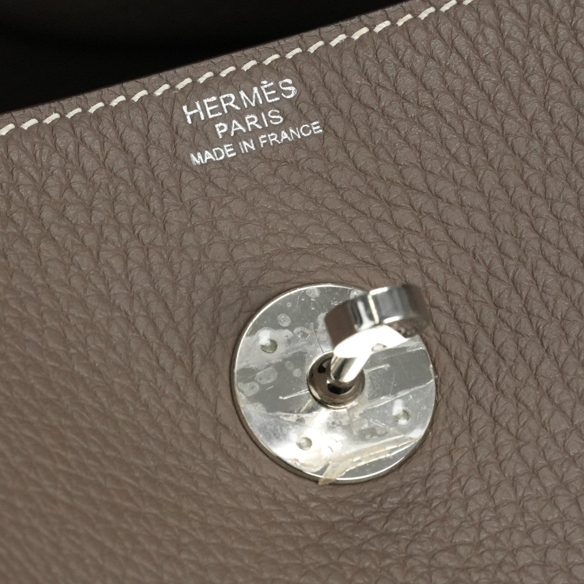 HERMES HERMES Lindy 34 Lindy 34 Bag, Tote Bag, Shoulder Bag, Torillon Clemence, Etoup, Grey, Silver Fittings