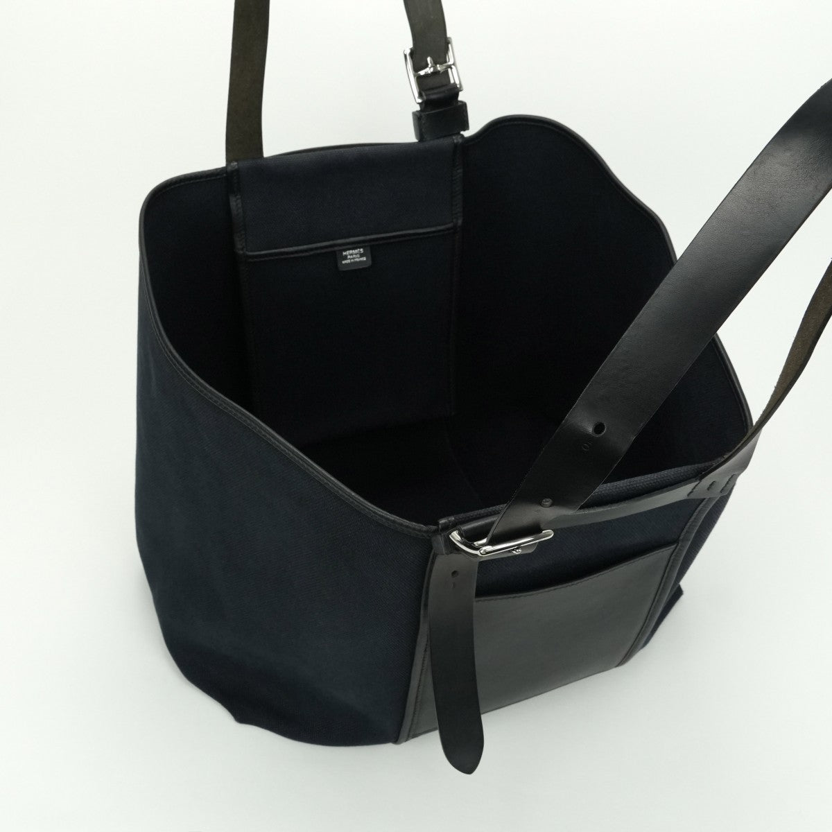 エルメス HERMES エトリヴィエールポケット35 エトリヴィエールポケット 35 バッグ トートバッグ トワルゴエラン スイフト ノワール noir ネイビー ブラック 紺 黒 シルバー金具 ヴォースイフト
