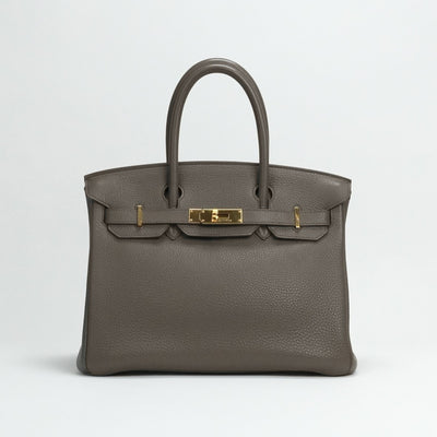 HERMES 爱马仕 Birkin 30 Birkin 30 袋手提袋dogo etan灰金金属配件