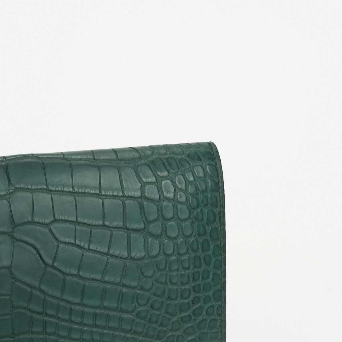 エルメス HERMES ドゴンGM ドゴン GM ドゴンデュオ 財布 長財布 ロングウォレット アリゲーターマット クロコダイル グリーン 緑 シルバー金具