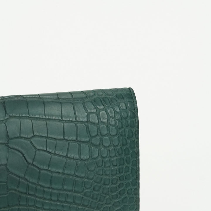 お洒落なグリーン♪【HERMES】ドゴン 長財布 ロングウォレット エルメス HERMES ドゴンGM ドゴン GM ドゴンデュオ 財布 長財布