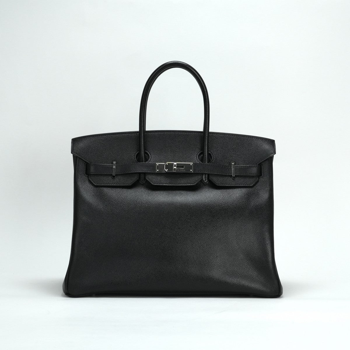 HERMES 헤르메스 Birkin 35 Birkin 35 가방 토트 백 엡슨 누아 블랙 실버 하드웨어 Vaugh Epson