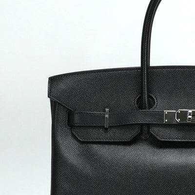 HERMES 헤르메스 Birkin 35 Birkin 35 가방 토트 백 엡슨 누아 블랙 실버 하드웨어 Vaugh Epson