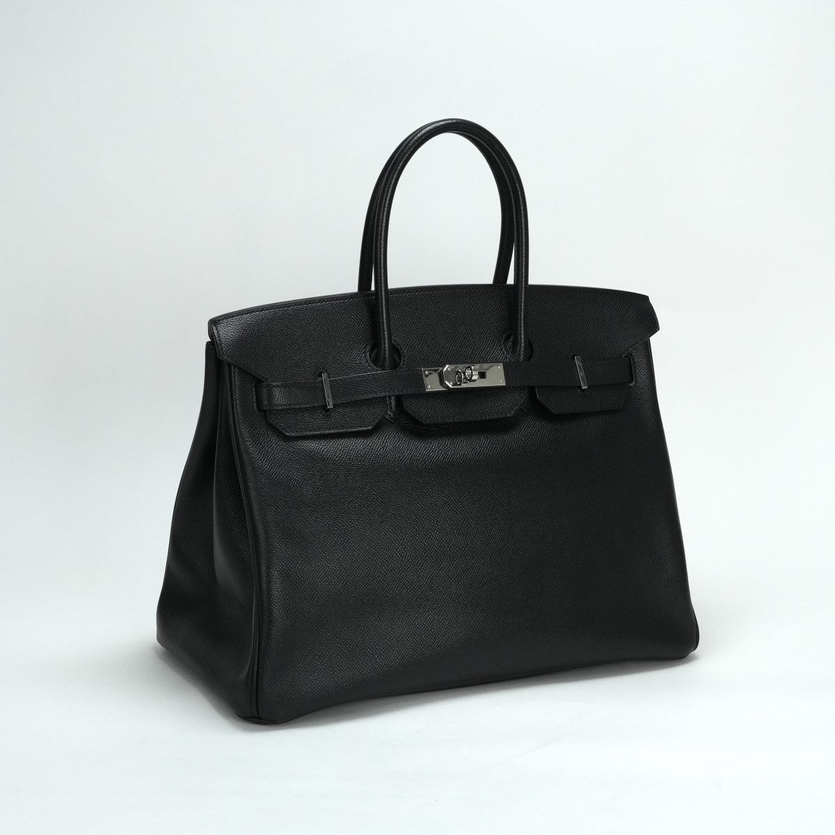 HERMES 헤르메스 Birkin 35 Birkin 35 가방 토트 백 엡슨 누아 블랙 실버 하드웨어 Vaugh Epson