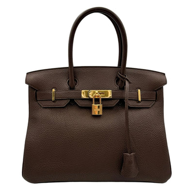 HERMES 헤르메스 Birkin 30 Birkin 30 가방, 토트 백, 토고, 초콜릿, 갈색, 갈색, 금 피팅