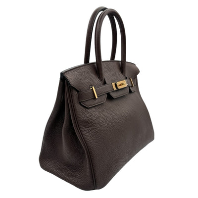 HERMES 헤르메스 Birkin 30 Birkin 30 가방, 토트 백, 토고, 초콜릿, 갈색, 갈색, 금 피팅