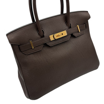 HERMES 헤르메스 Birkin 30 Birkin 30 가방, 토트 백, 토고, 초콜릿, 갈색, 갈색, 금 피팅