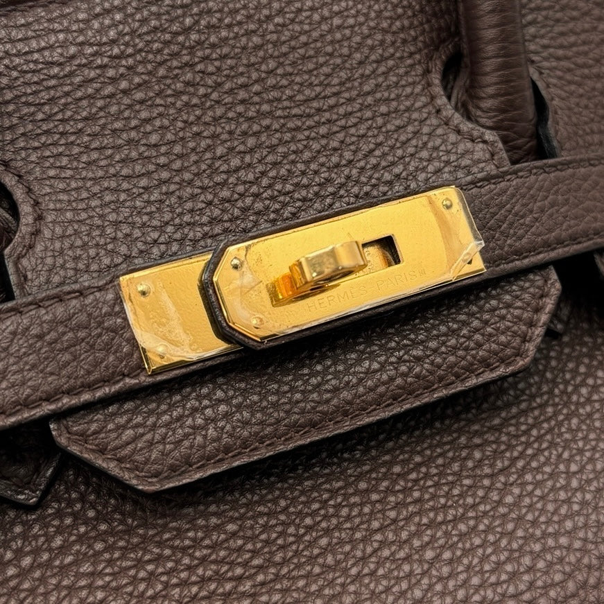 HERMES 헤르메스 Birkin 30 Birkin 30 가방, 토트 백, 토고, 초콜릿, 갈색, 갈색, 금 피팅