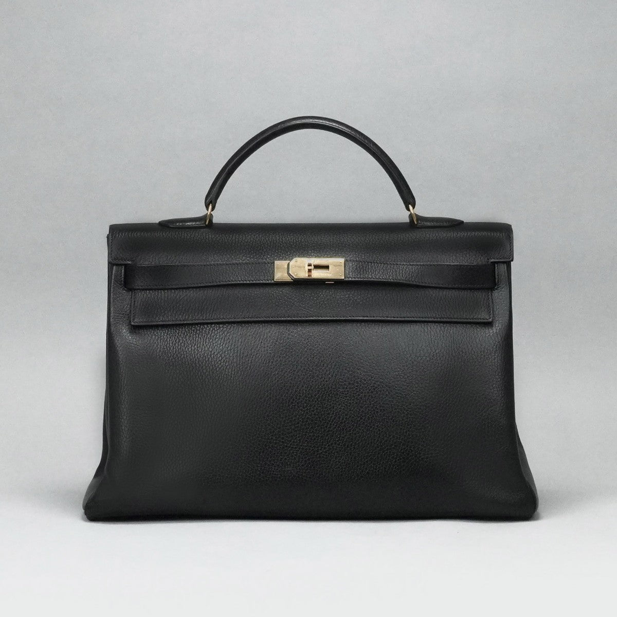 HERMES 헤르메스 Kelly 40 Kelly 40 interior stitch 가방, 토트 백, 숄더백, 아르 데네스, 느와르, 검은 색, 금 피팅