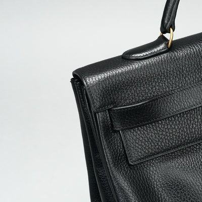 HERMES 헤르메스 Kelly 40 Kelly 40 interior stitch 가방, 토트 백, 숄더백, 아르 데네스, 느와르, 검은 색, 금 피팅