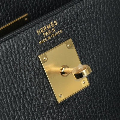 HERMES 헤르메스 Kelly 40 Kelly 40 interior stitch 가방, 토트 백, 숄더백, 아르 데네스, 느와르, 검은 색, 금 피팅