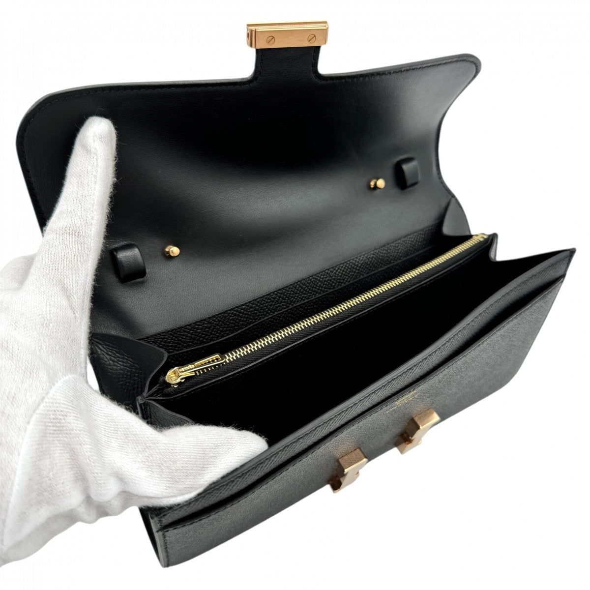 HERMES HERMES Constance long to go Constance long to go Wallet Long Wallet Epson Noir Black Rose Gold Hardware Vaugh Epson PG Hardware Pink Gold Hardware