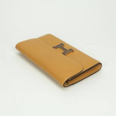 エルメス HERMES コンスタンスロング コンスタンス ロング 財布 長財布 ロングウォレット タデラクト パイユ Paille ベージュ系 シルバー金具 リザード