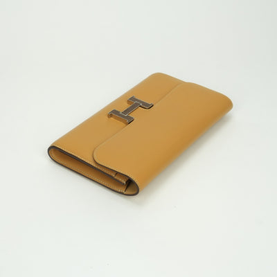 エルメス HERMES コンスタンスロング コンスタンス ロング 財布 長財布 ロングウォレット タデラクト パイユ Paille ベージュ系 シルバー金具 リザード