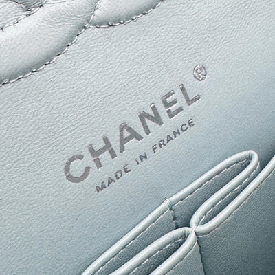 CHANEL CHANEL Matelasse 25 Double flap W flap Double chain W chain Bag Shoulder Bag Caviar Skin Light Blue Blue Light Blue Silver Metal Fittings Chain Shoulder Bag Coco Mark Turn Lock