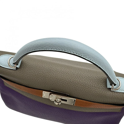 HERMES HERMES Kelly 32 Kelly 32 arlequin Bag, Tote Bag, Shoulder Bag, Torillon Clemence, Ultra Violet, Etane, Blue Run, Gold, Etoop, Blue of Squeeze, Blue Purple, Grey, Brown, Purple, Blue, Brown, Silver Fittings