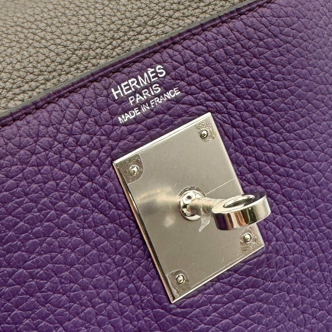 HERMES 헤르메스 Kelly 32 Kelly 32 arlequin 가방, 토트 가방, 숄더백, 토릴론 클레멘스, 울트라 바이올렛, 에탄, 블루 런, 금, etoop, 파란색, 파란색 보라색, 회색, 갈색, 보라색, 파란색, 갈색, 은색 피팅