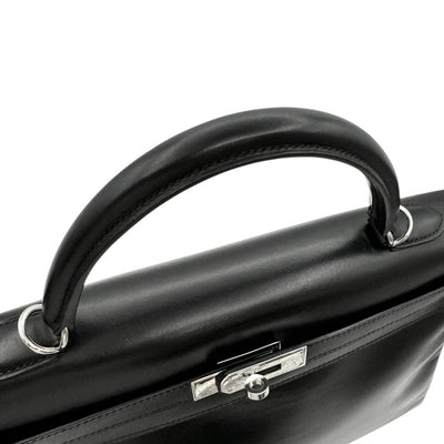 HERMES HERMES Kelly 35 Kelly 35 Bag, Tote Bag, Shoulder Bag, Box Calf, Noir, Black, Silver Hardware