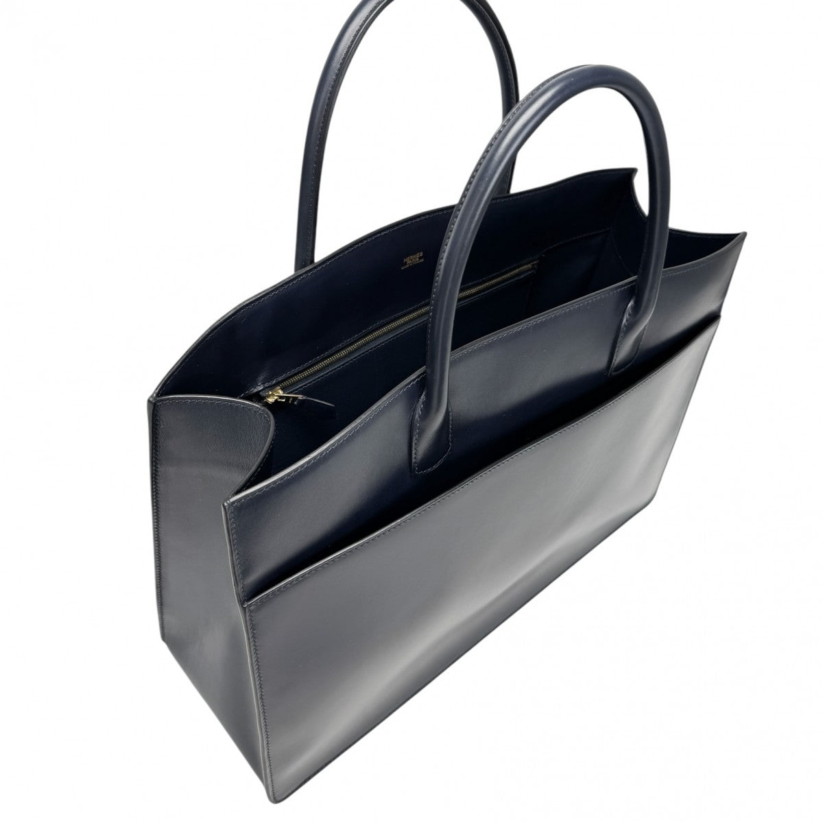 HERMES HERMES Whitebus GM Whitebus GM Bag, Tote Bag, Box Calf, Blue Indigo, Blue, Gold Fittings