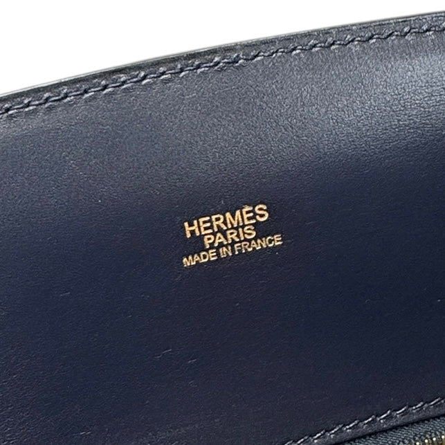 HERMES 爱马仕 Whitebus GM Whitebus GM 包，手提袋，盒子小牛，蓝色靛蓝，蓝色，金色配件