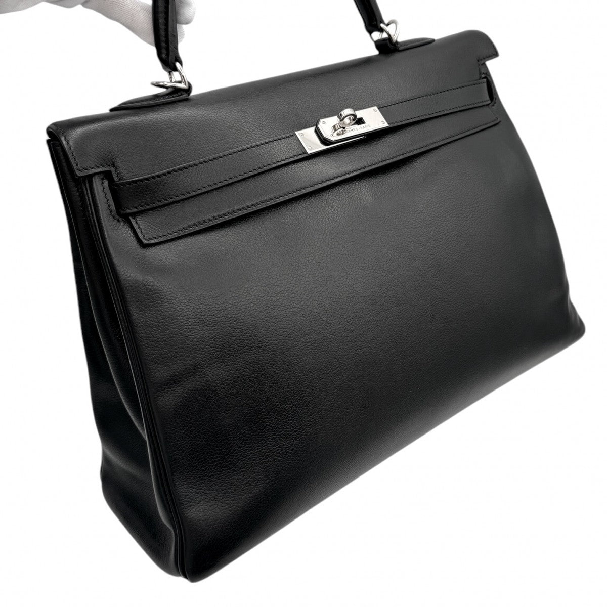 HERMES HERMES Kelly 35 Kelly 35 Bag, Tote Bag, Shoulder Bag, Vogalver, Noir, Black, Silver Fittings, Vogalver