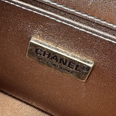 シャネル CHANEL ボーイシャネル20 ボーイシャネル 20 ミニ バッグ ショルダーバッグ パイソン ゴールド 金 ゴールド金具 マトラッセ20　ミニマトラッセ　チェーンショルダーバッグ