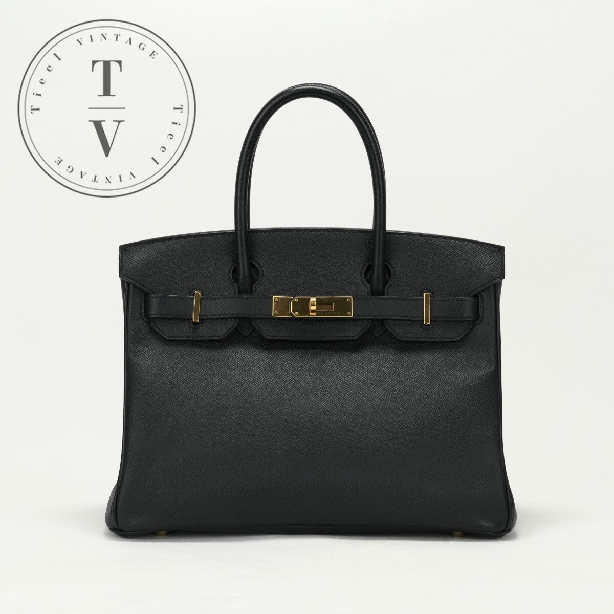 HERMES 헤르메스 Birkin 30 Birkin 30 가방 토트 백 엡슨 누에 블랙 블랙 골드 하드웨어 Vaugh Epson