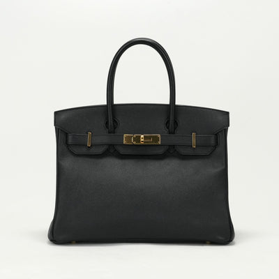 HERMES 헤르메스 Birkin 30 Birkin 30 가방 토트 백 엡슨 누에 블랙 블랙 골드 하드웨어 Vaugh Epson