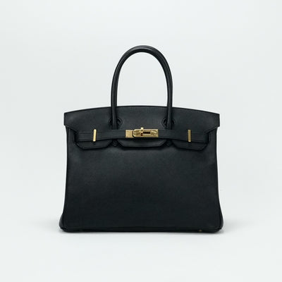 HERMES 헤르메스 Birkin 30 Birkin 30 가방 토트 백 엡슨 누에 블랙 블랙 골드 하드웨어 Vaugh Epson