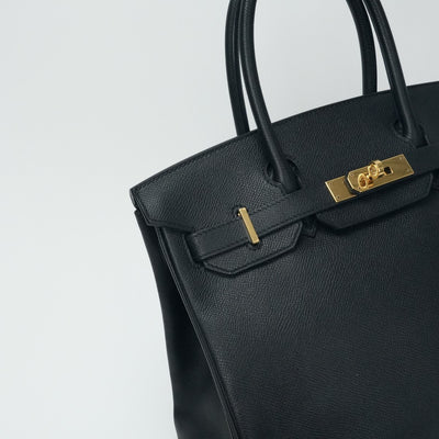 HERMES 爱马仕 Birkin 30 Birkin 30 袋子手提袋Epson黑色黑金硬件Vaugh Epson