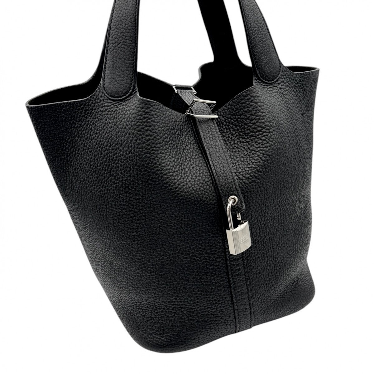 HERMES HERMES Picotin lock GM Picotin lock GM Picotin lock 26 Tote bag Toryon Clemence Noir Black Silver Metal fittings