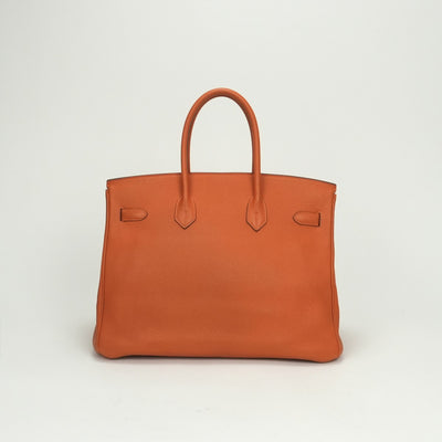 エルメス HERMES バーキン35 バーキン 35 バッグ トートバッグ トゴ オレンジ Orange シルバー金具 ハンドバッグ