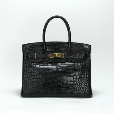 HERMES 爱马仕 Birkin 30 Birkin 30 袋手提袋鳄鱼鳄鱼黑金硬件