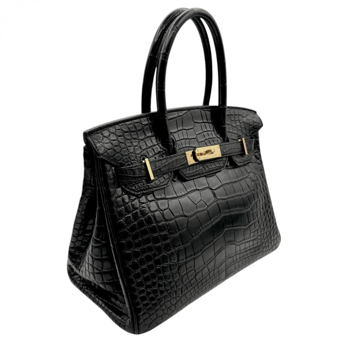 HERMES HERMES Birkin 30 Birkin 30 Bag Tote Bag Alligator Noir Black Gold Hardware