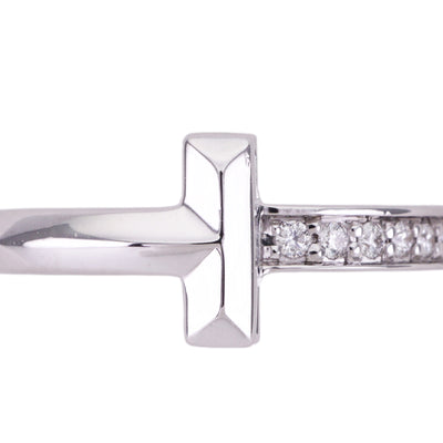 Tiffany & Co. Tiffany＆Co。 t一个环t一个狭窄的戒指 Tiffany & Co. T环750WG银白金