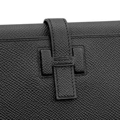 エルメス HERMES Hパッサン H パッサン 財布 長財布 ロングウォレット エプソン ノワール ブラック 黒 シルバー金具 ヴォーエプソン