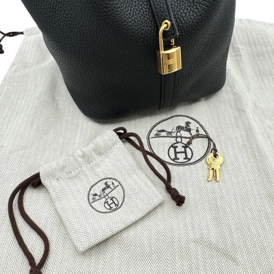 HERMES 爱马仕 Picotin lock MM Picotin lock MM Picotin lock 22 手提袋Toryon Clemence Noir黑金硬件