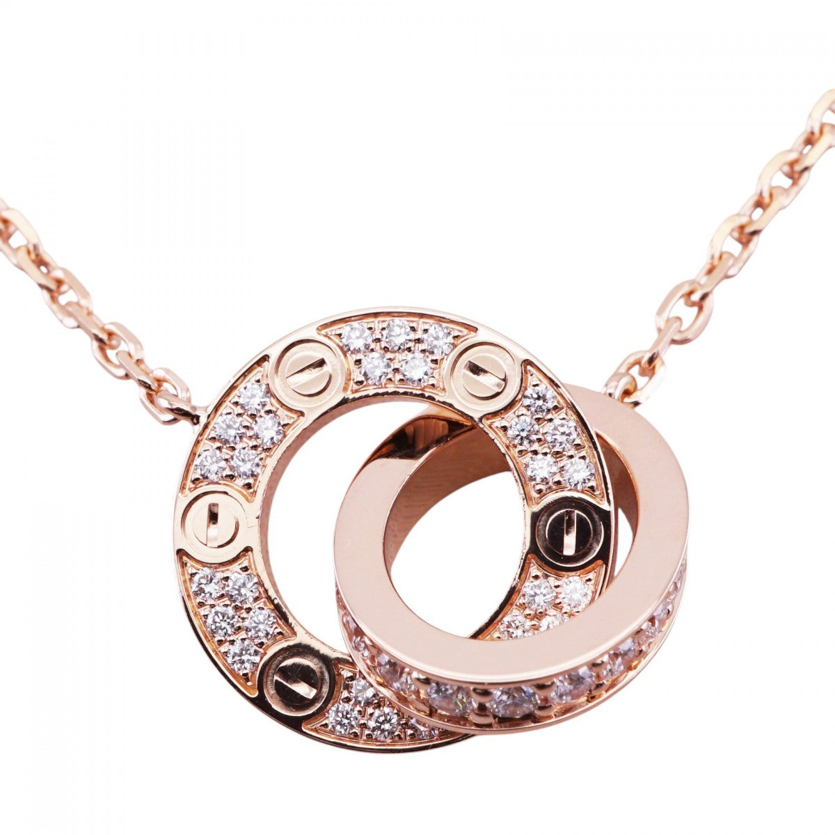 CARTIER Cartier Love necklace Pendant Choker Pink Gold Diamond Pendant