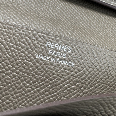 エルメス HERMES ベアンスフレ ベアン スフレ 財布 長財布 ロングウォレット エプソン エトゥープ グレー シルバー金具 ヴォーエプソン