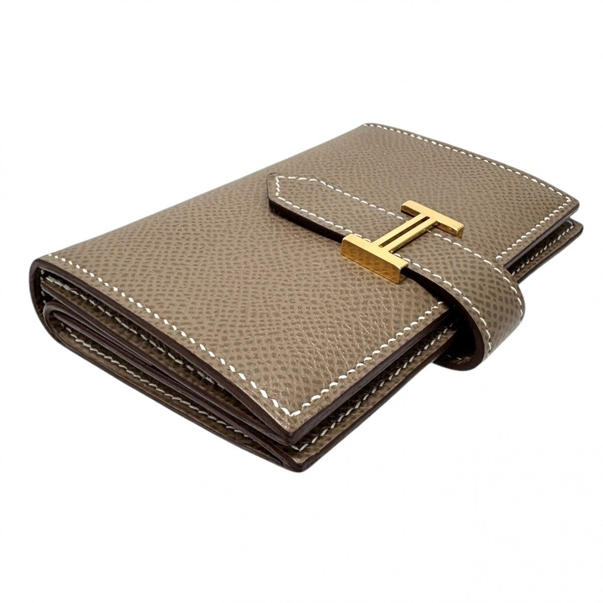 HERMES HERMES Bearn mini Bearn Mini Wallet Bifold Wallet Mini Wallet Mini Wallet Epson Etoop Grey Gold Hardware Vo Epson