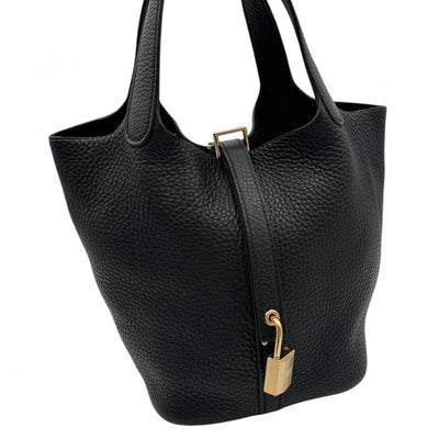 HERMES HERMES Picotin PM Picotin PM Picotin 18 Tote bag Toryon Clemence Noir Black Gold hardware