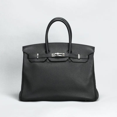 HERMES 爱马仕 Birkin 35 Birkin 35 手提袋多哥黑色银色硬件