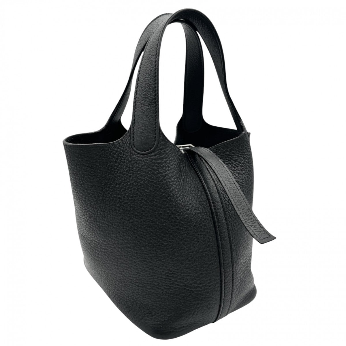 HERMES HERMES Picotin PM Picotin PM Picotin 18 Tote bag Toryon Clemence Noir Black Silver Metal fittings