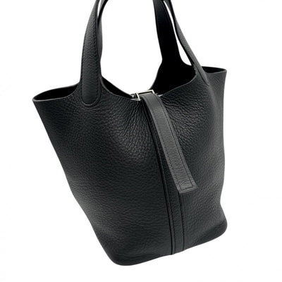 HERMES HERMES Picotin PM Picotin PM Picotin 18 Tote bag Toryon Clemence Noir Black Silver Metal fittings